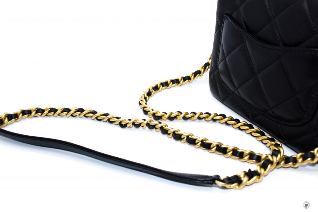 Chanel AS2733 B06356 CC Logo Flap Bag Black 94305 Calfskin Shoulder Bags Gbhw