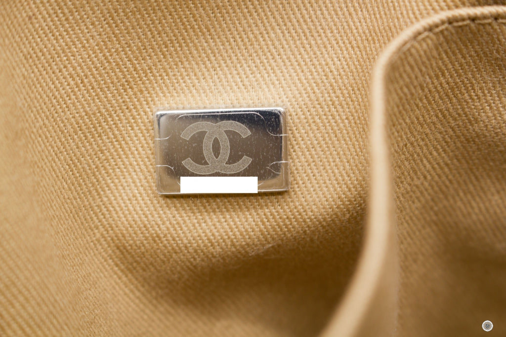 Chanel AB Deauville Shopping Tote Khaki / NG Fabric Tote Bag Shw