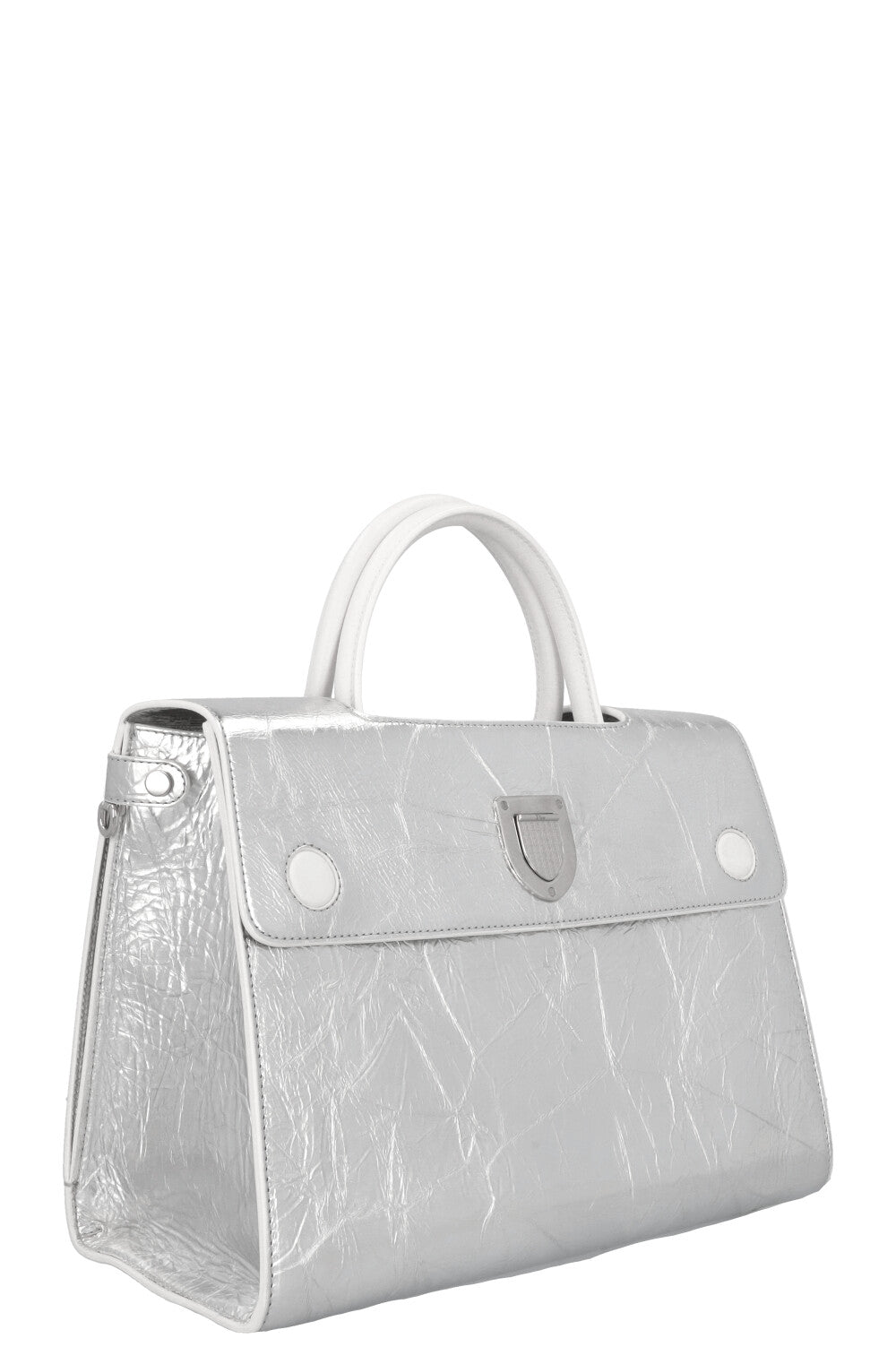 CHRISTIAN DIOR Medium Diorever Tote Leather Silver