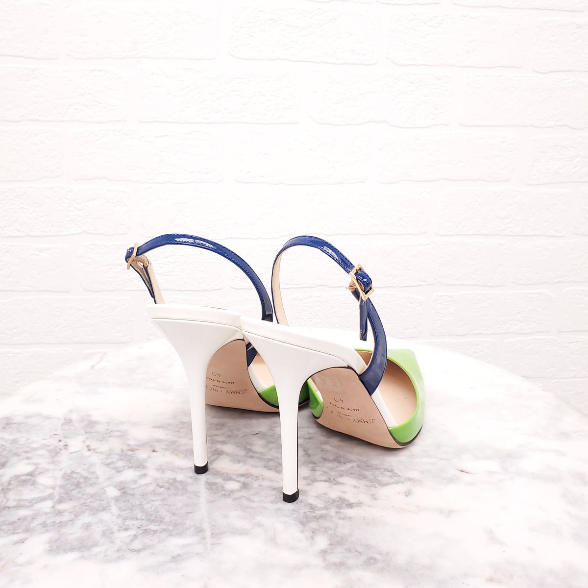 JIMMY CHOOSE 3 TONE PATENT HEELS - SIZE 40