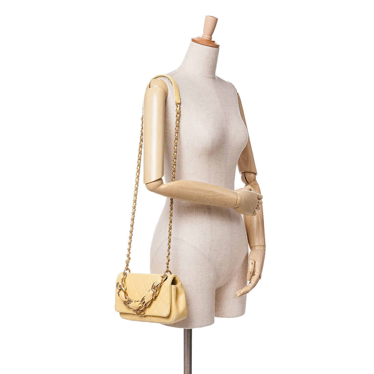 Yellow Chanel Quilted Lambskin Chain Is More Flap Satchel