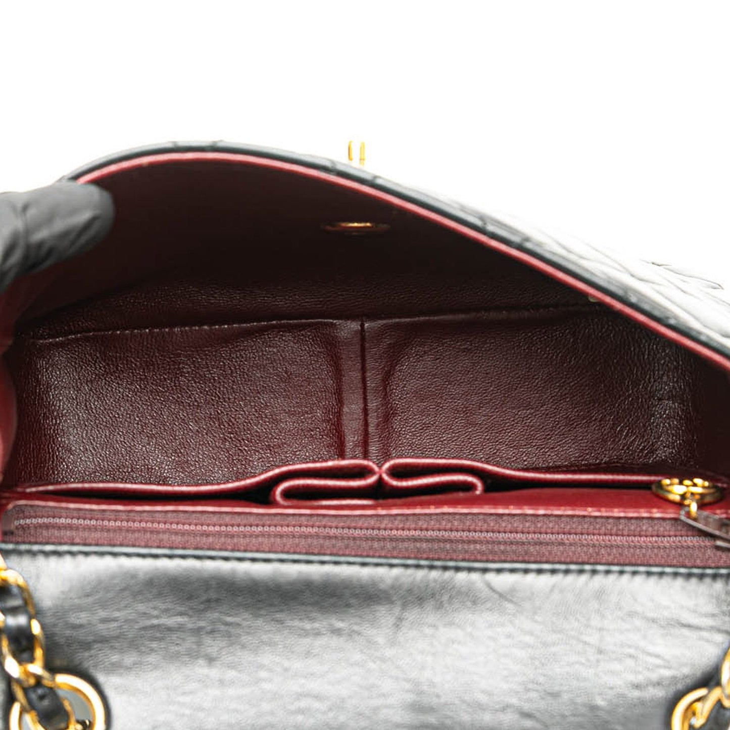 Black Chanel Mini Square Classic Lambskin Flap Crossbody Bag