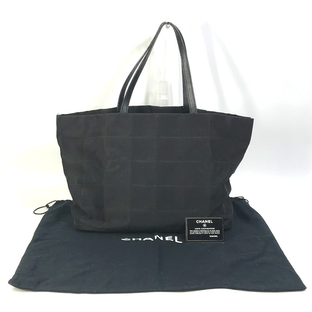 CHANEL Tote Bag A15991 Nylon / leather black CC COCO Mark New Travel Line MM Women Used