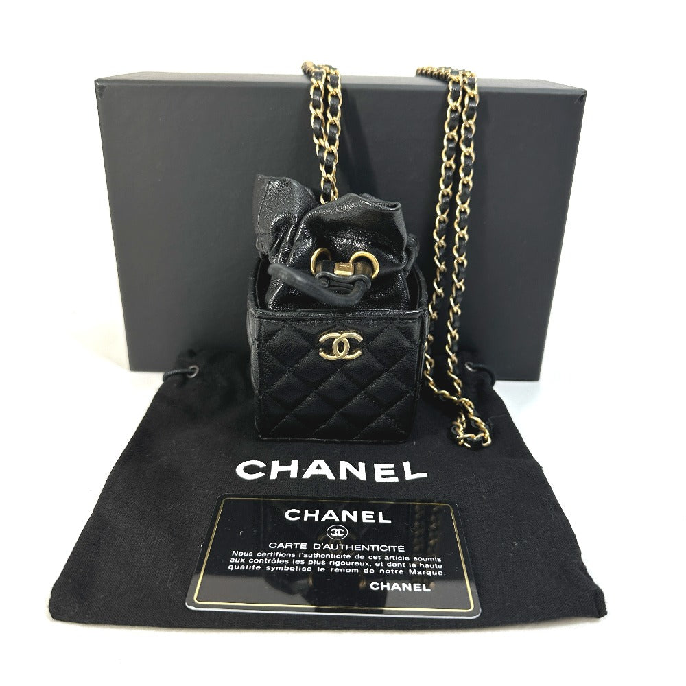 CHANEL Shoulder Bag lambskin black CCCOCO Mark Matrasse quilting Women Used