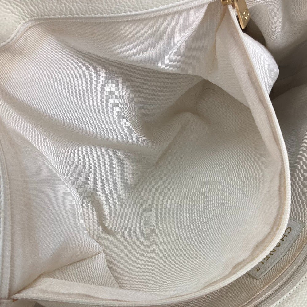 CHANEL Tote Bag Caviar skin White type Executive Tote Women Used