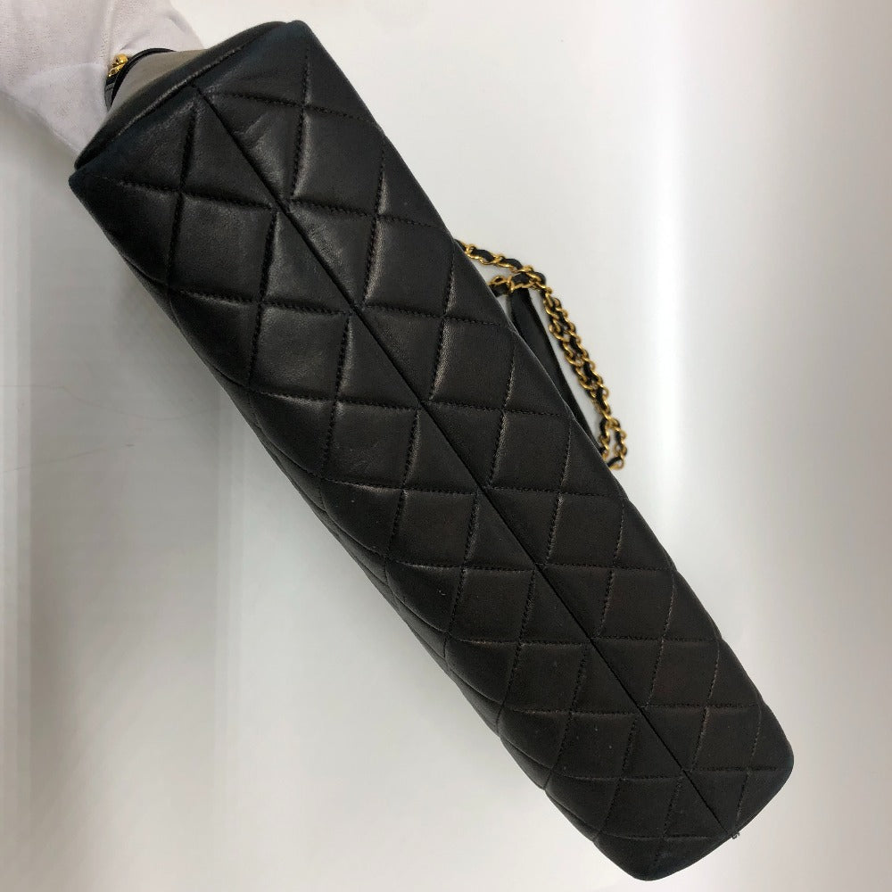 CHANEL Shoulder Bag leather black WChain Matrasse quilting Women Used