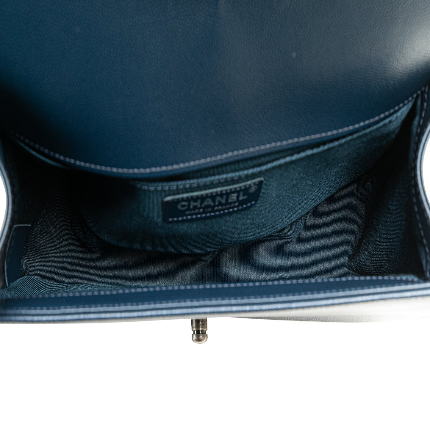 Blue Chanel Medium Caviar Boy Flap Crossbody Bag