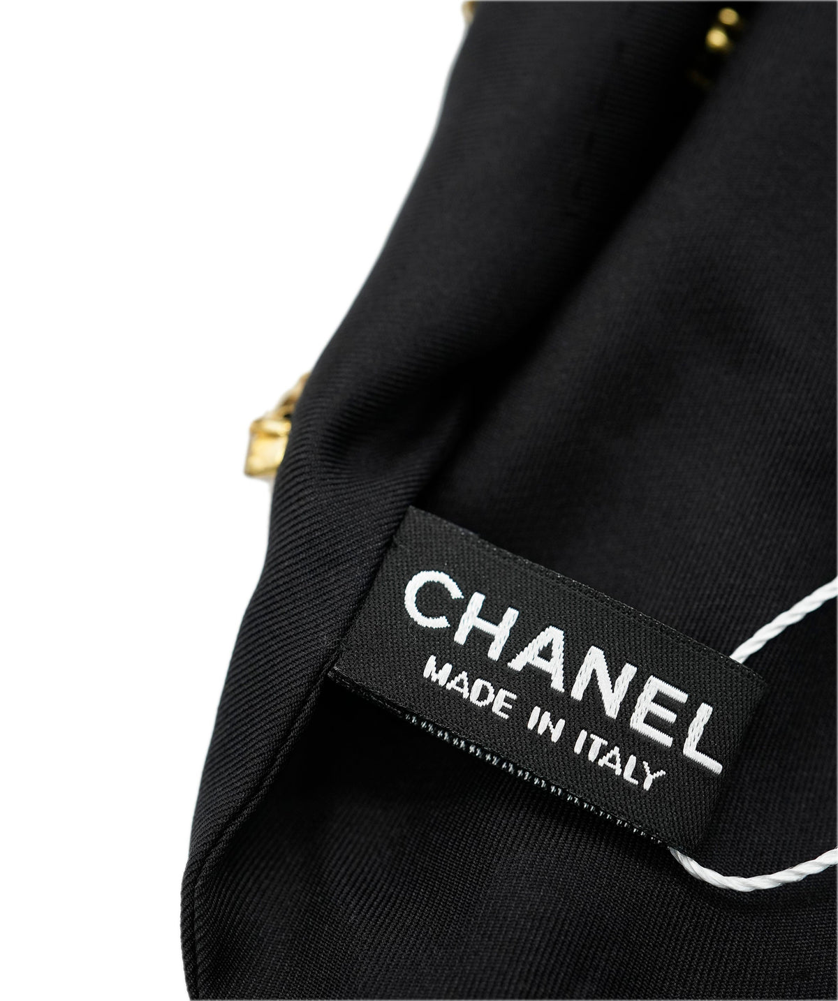 Chanel navy scarf silk with perles DXBS3774