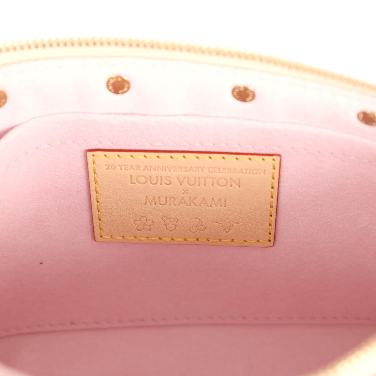 Louis Vuitton X Takashi Murakami Cherry Blossom Pochette Accessories Brown Monogram Gold Hardware