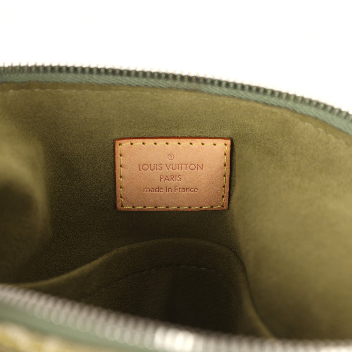Vintage Louis Vuitton Baggy GM Green Denim Monogram Gold Hardware