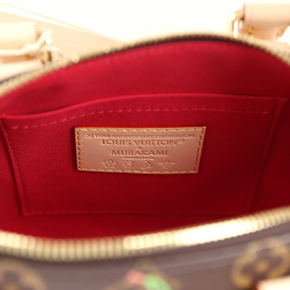 Louis Vuitton X Takashi Murakami Nano Speedy Bag Cherry Brown Monogram Gold Hardware