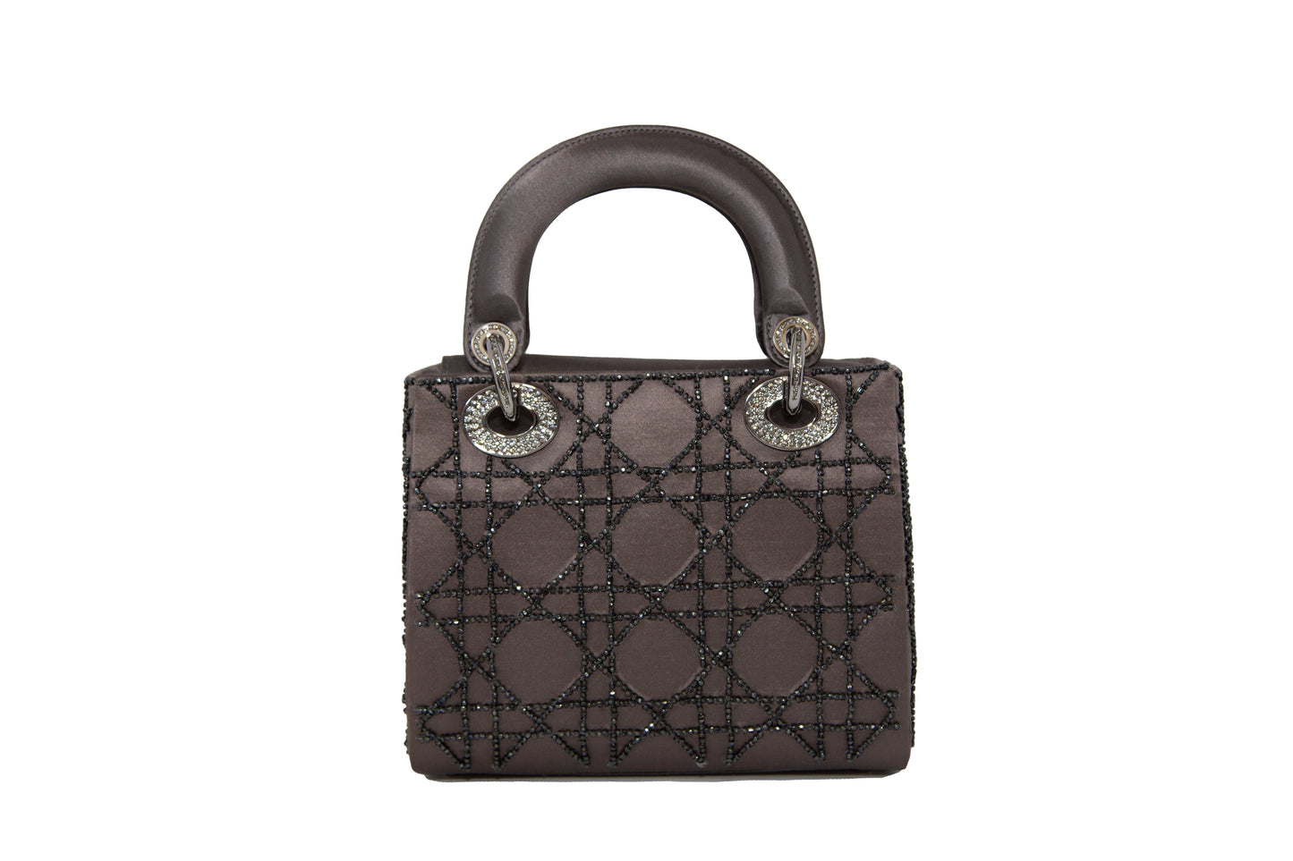 Dior Silver Satin Embellished Mini Lady 1998