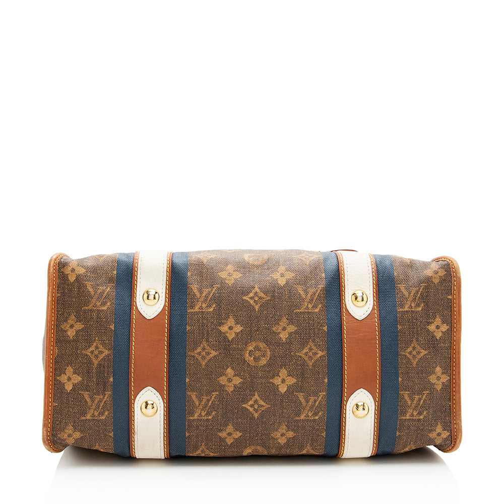 Louis Vuitton Limited Edition Monogram Tisse Rayures GM Tote (SHF-20136)