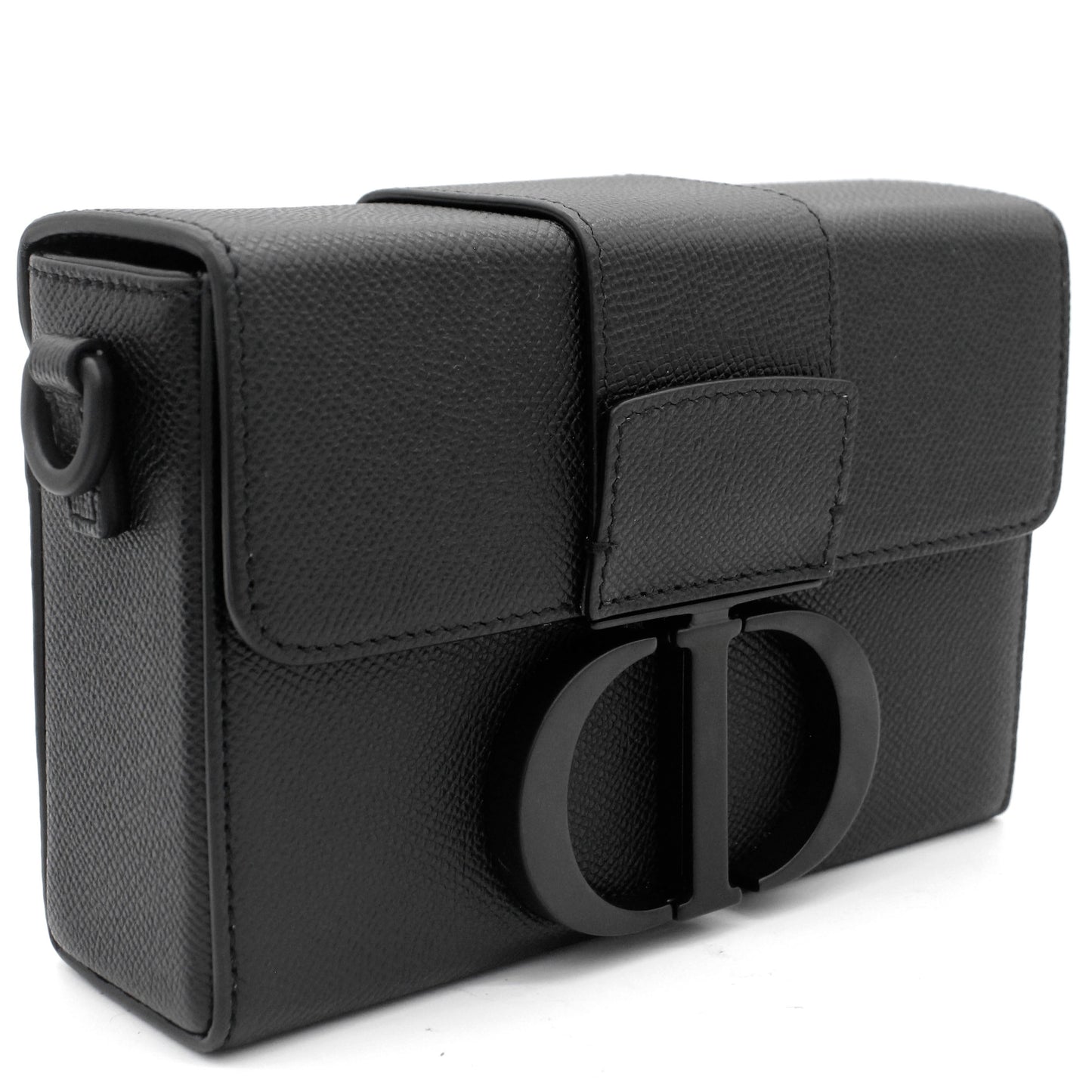 Dior 30 Montaigne Box Bag Black Ultramatte Grained Calfskin