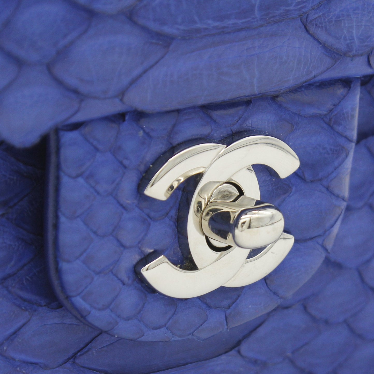 Chanel Blue Snack Leather Classic Double Flap Bag