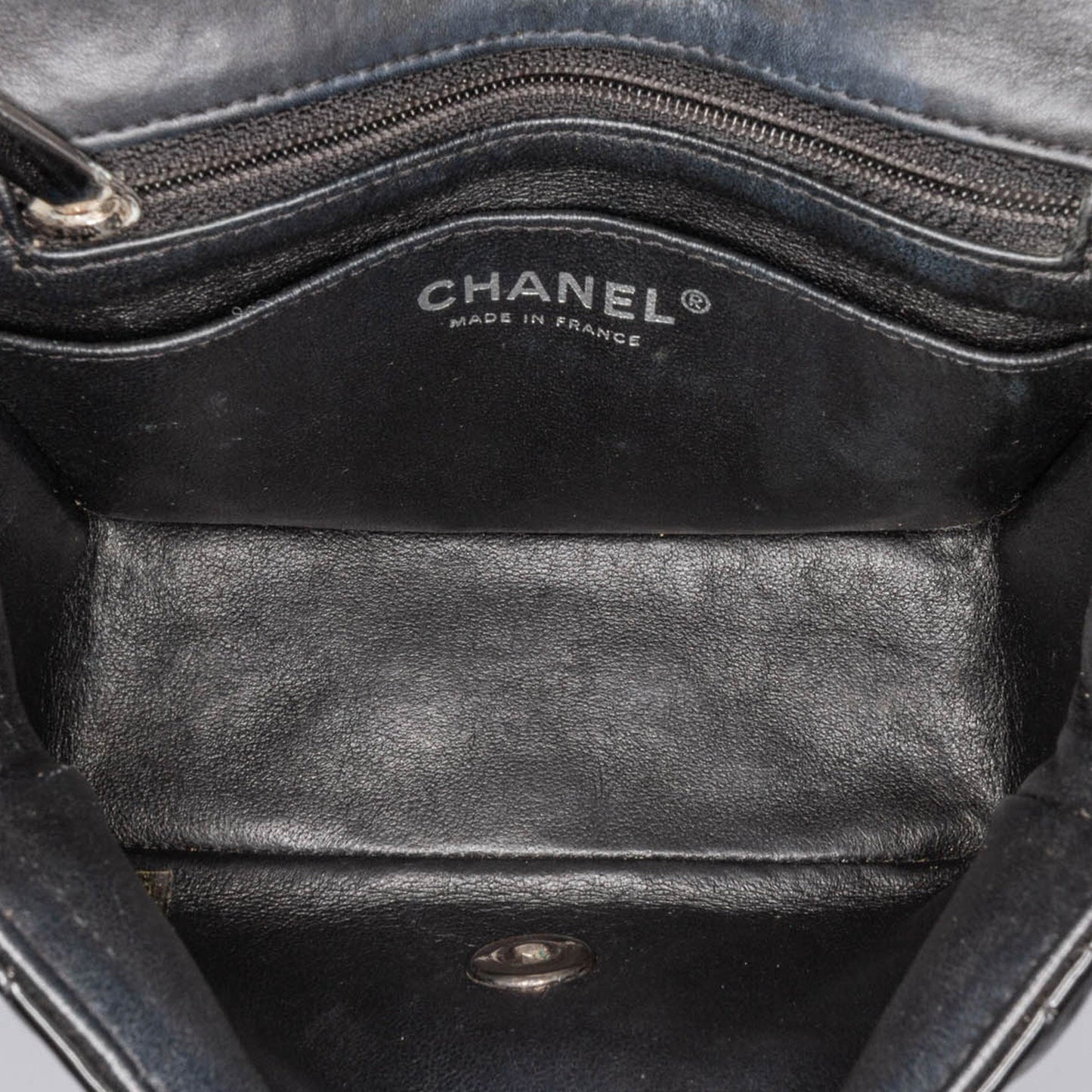 Black Chanel Mini Square Classic Patent Single Flap Crossbody Bag