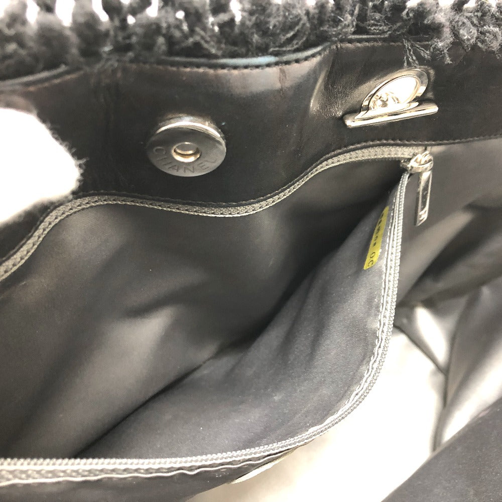 CHANEL Tote Bag A47155 Plastics black Funny Tweed