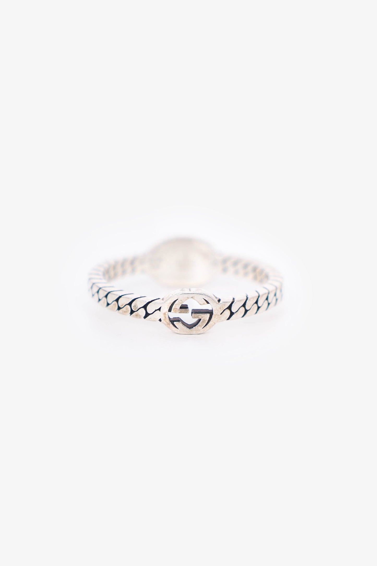 Gucci Sterling Silver Thin Interlocking G Ring