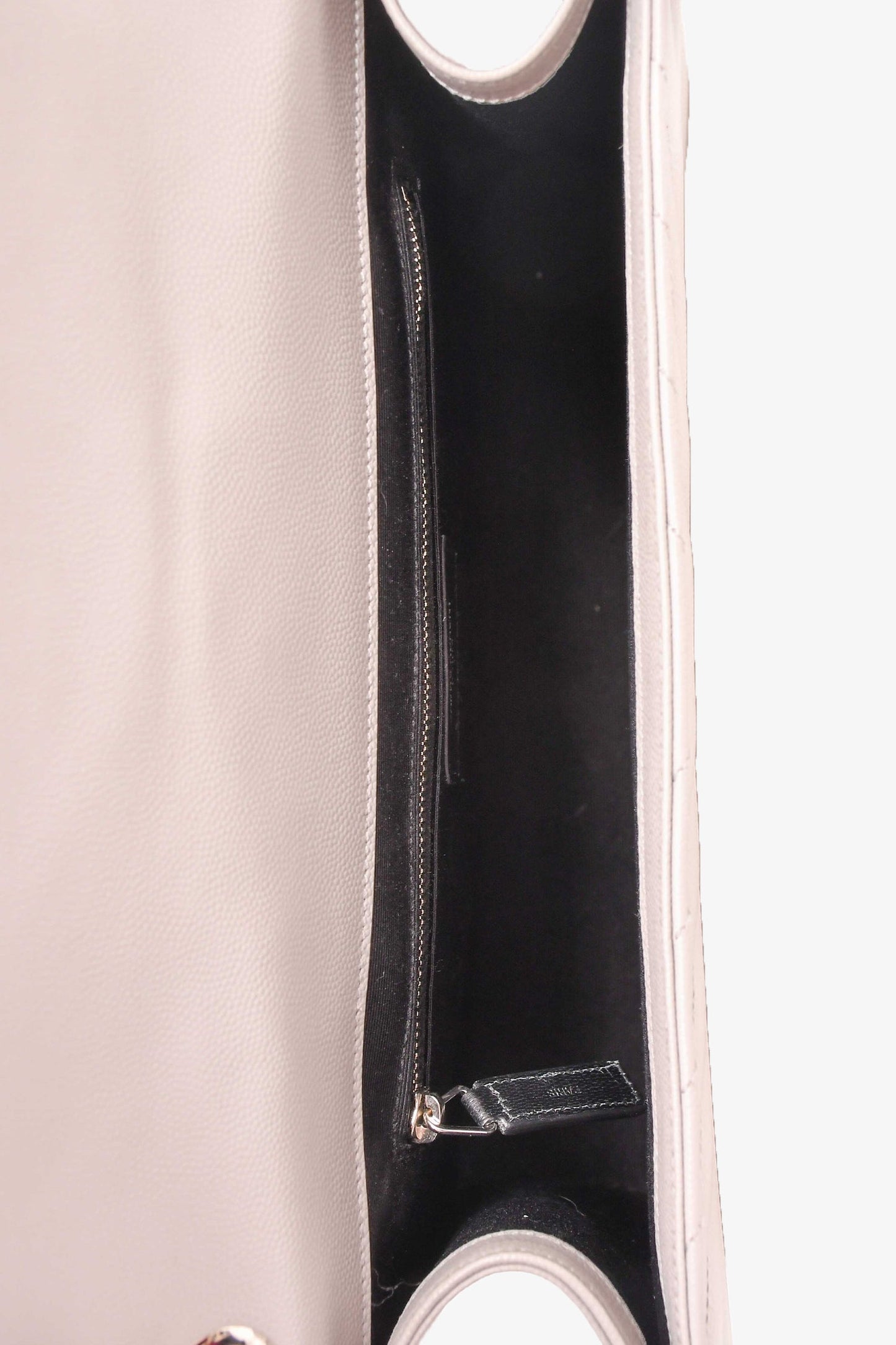 Saint Laurent Grey Chevron Leather Large Envelop Shoulder Bag