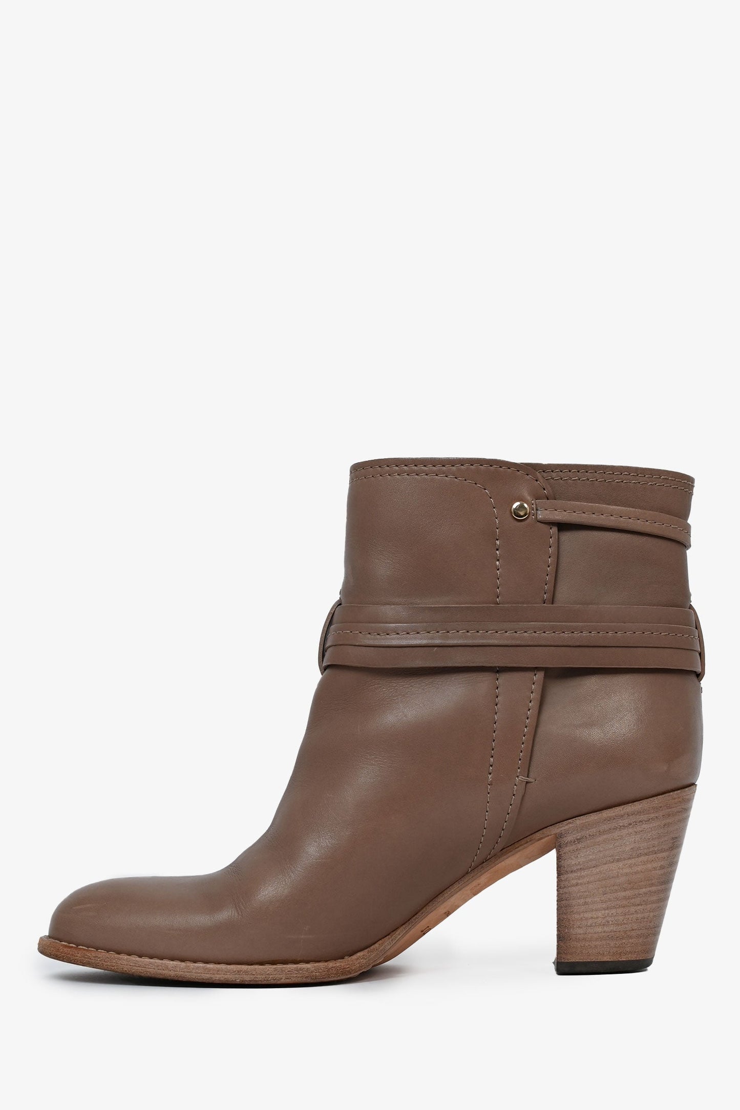 Christian Dior Vintage Taupe Leather Booties Size 40