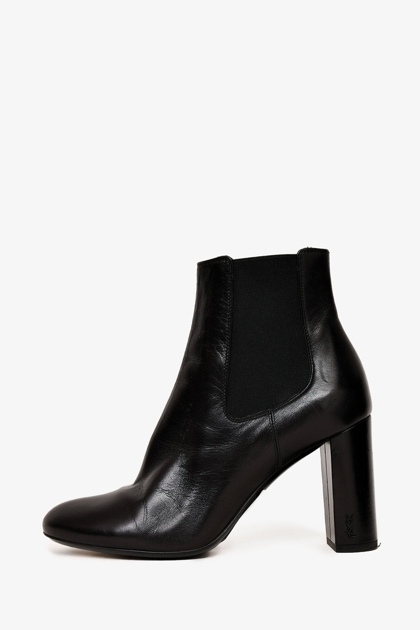 Saint Laurent Black Leather Ankle Boots Size 37.5
