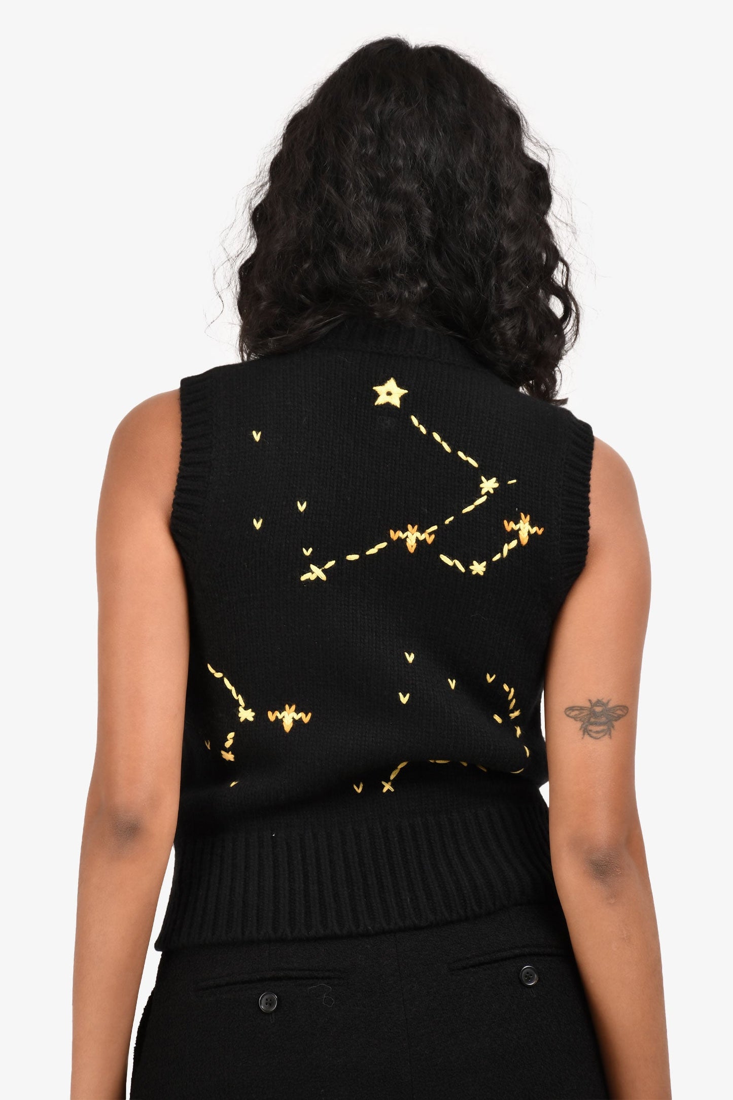 Christian Dior Black Wool Knit Capricorn Zodiac Top Size 4