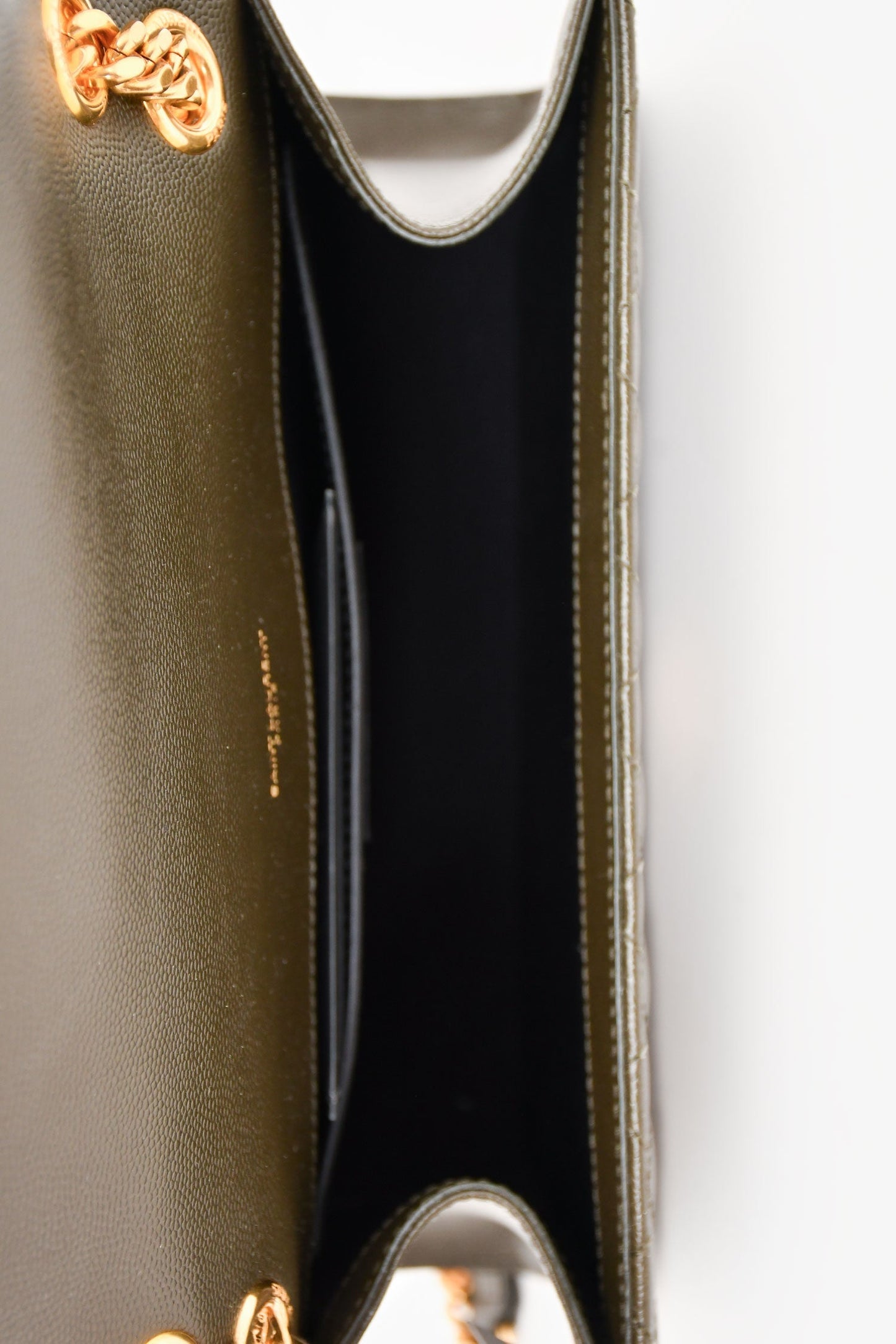 Saint Laurent 2018 Green Leather Medium Envelope Crossbody Bag