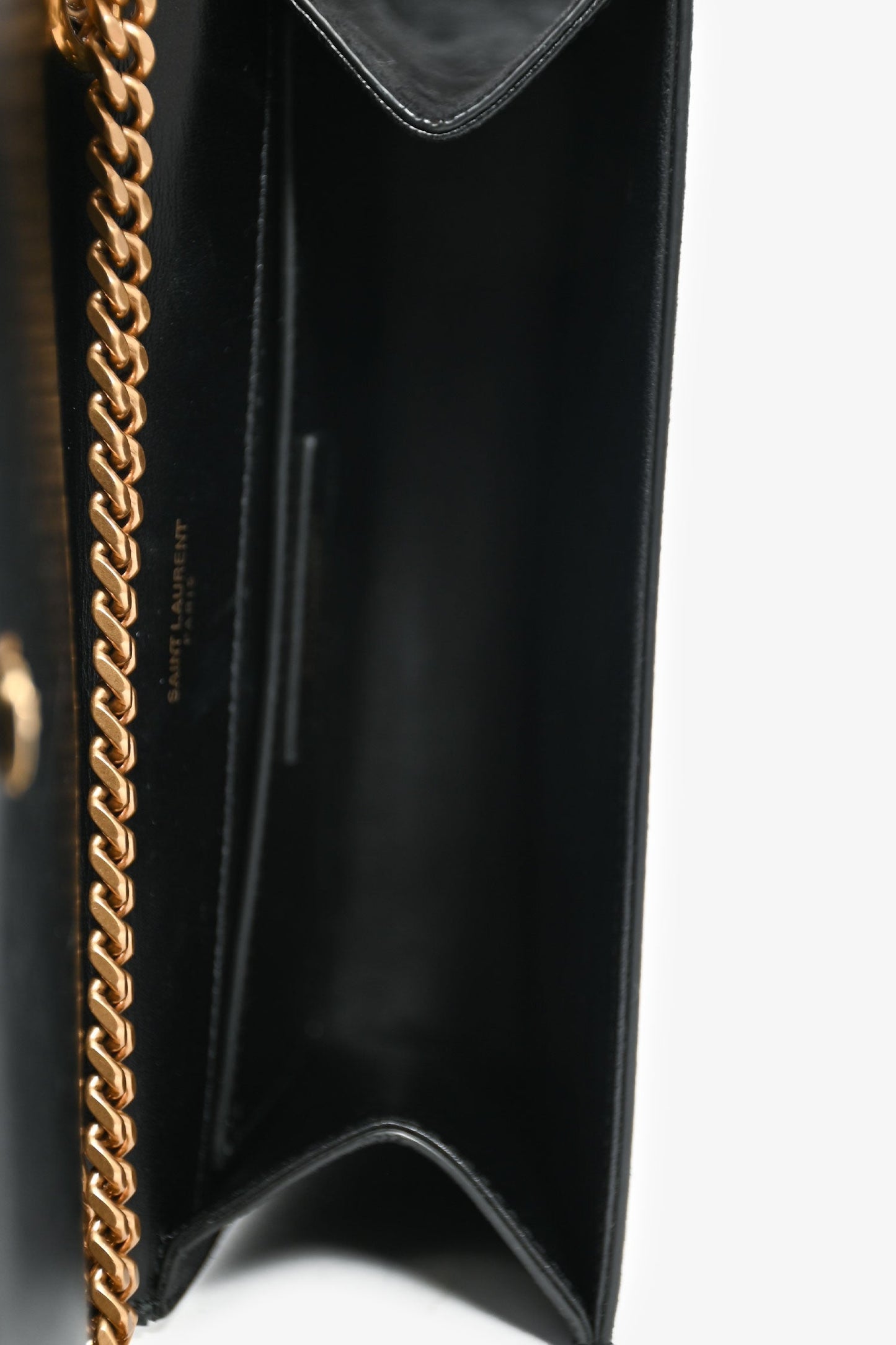 Saint Laurent 2018 Black Suede Glitter Heart Fireworks Print Kate Bag