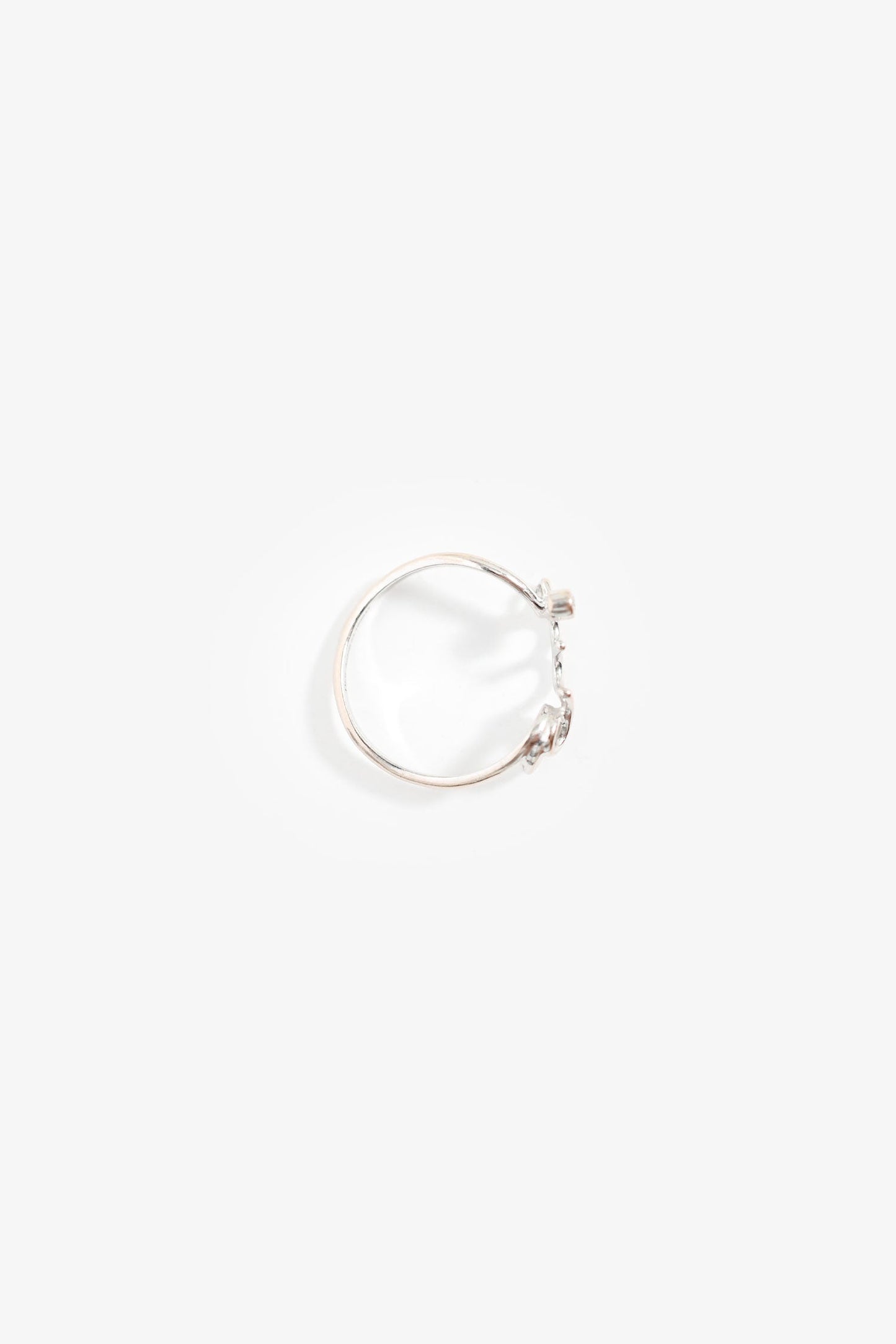 Christian Dior 18K White Gold Diamond 'Oui 'Ring Size 6.5