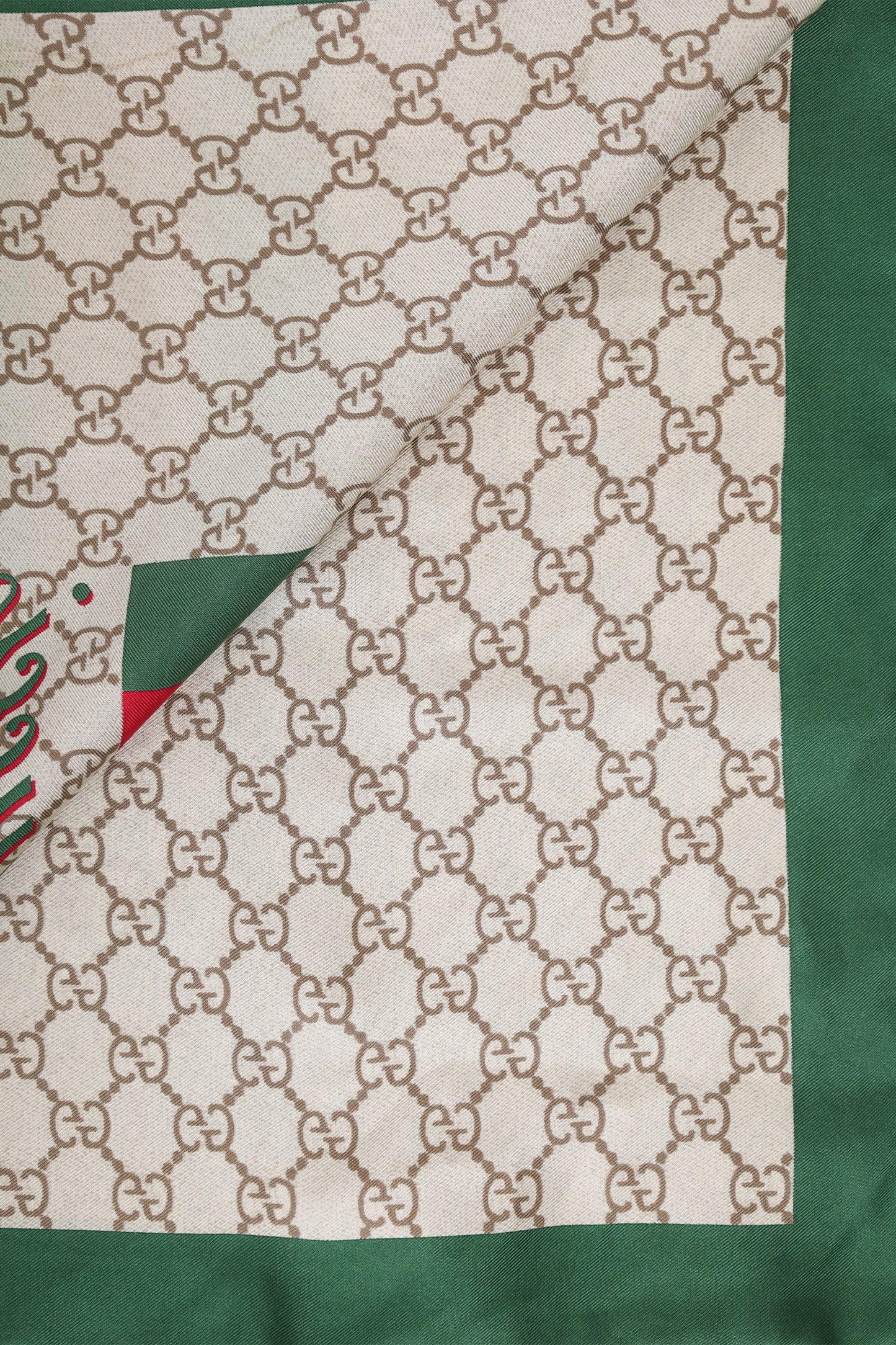 Gucci Brown/Green Monogram Scarf
