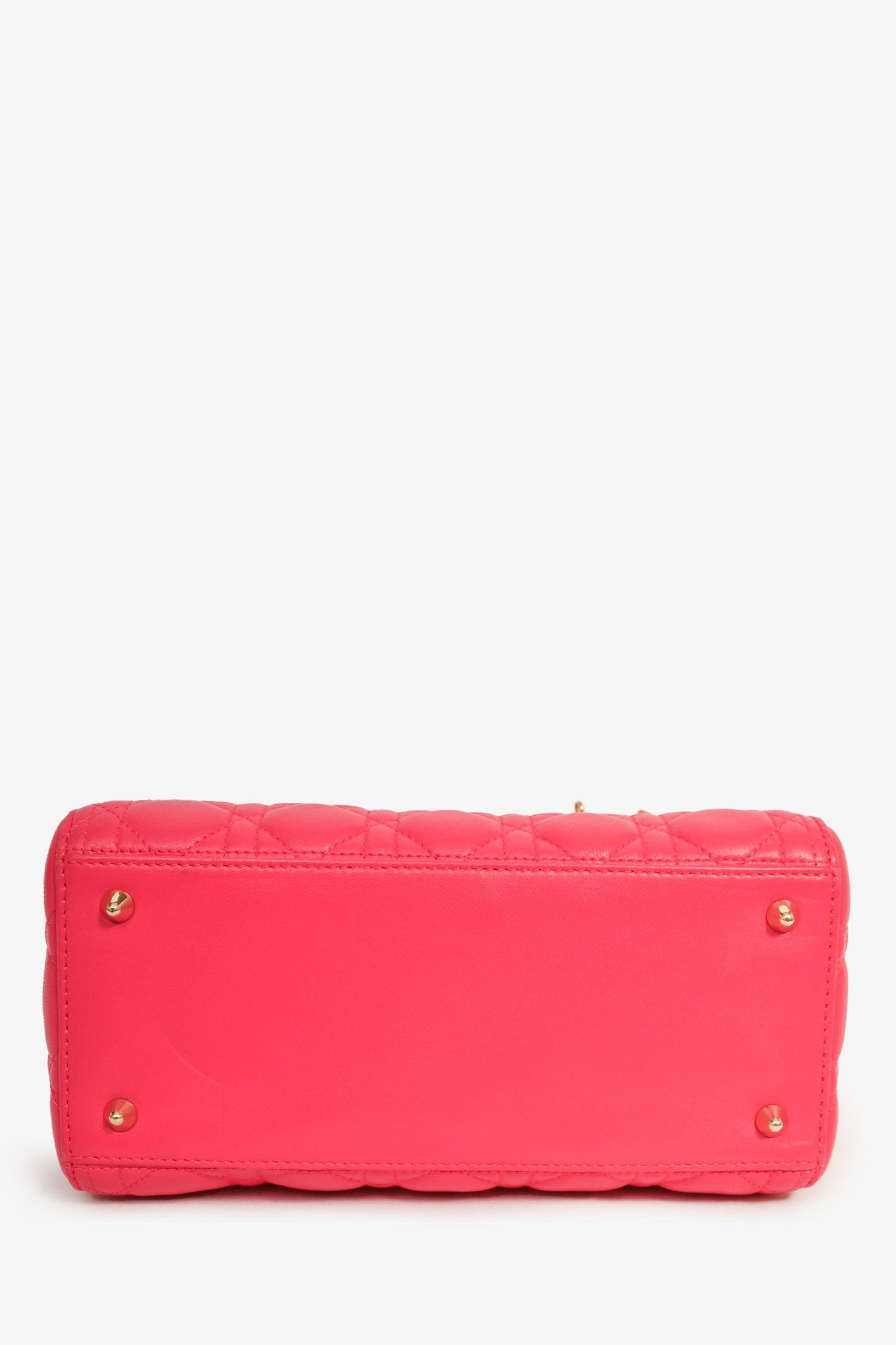 Christian Dior 2013 Pink Leather Medium 'Lady Dior' Top Handle Bag