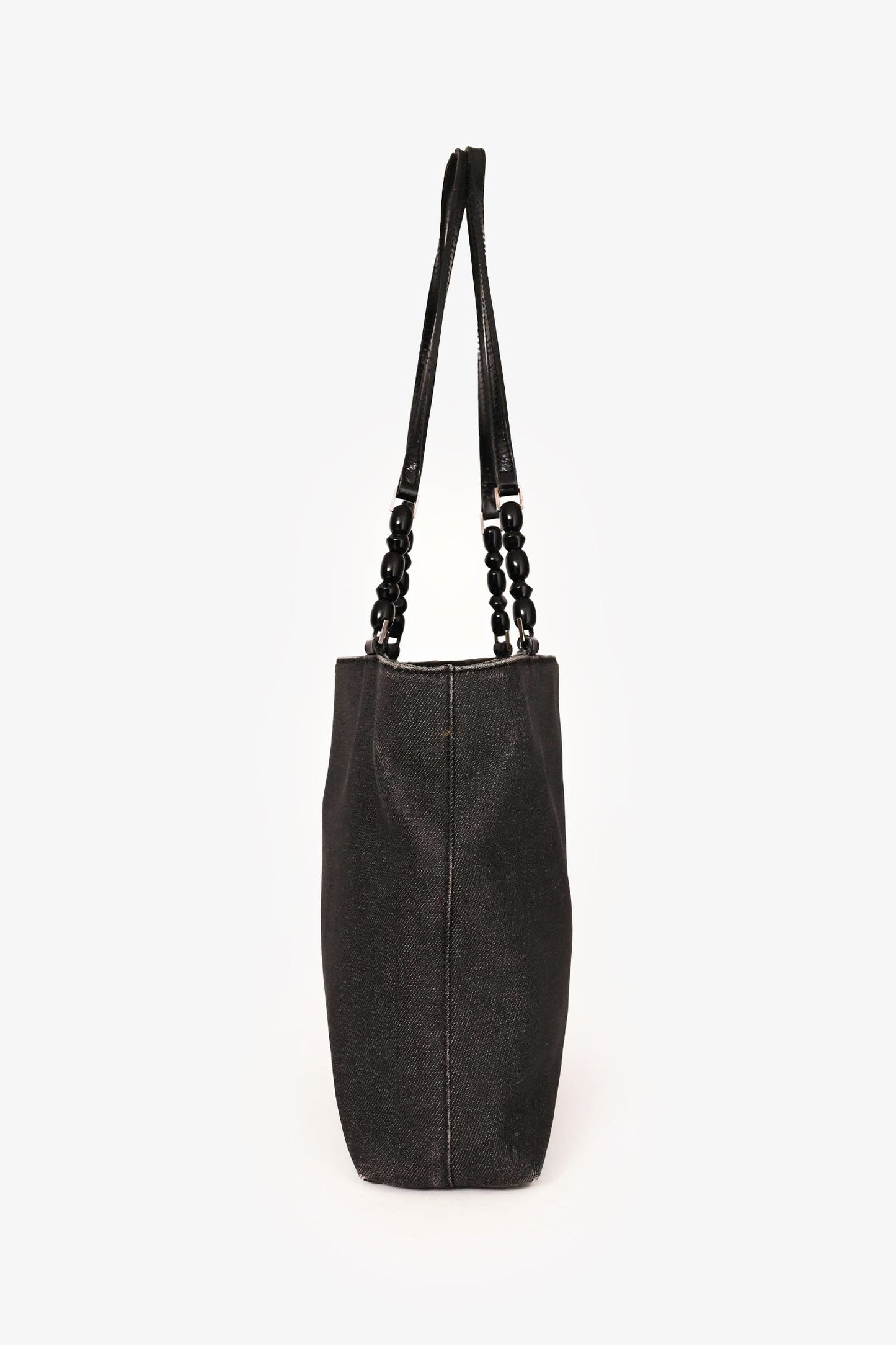 Christian Dior 2001 Grey Denim Maris Pearl Tote