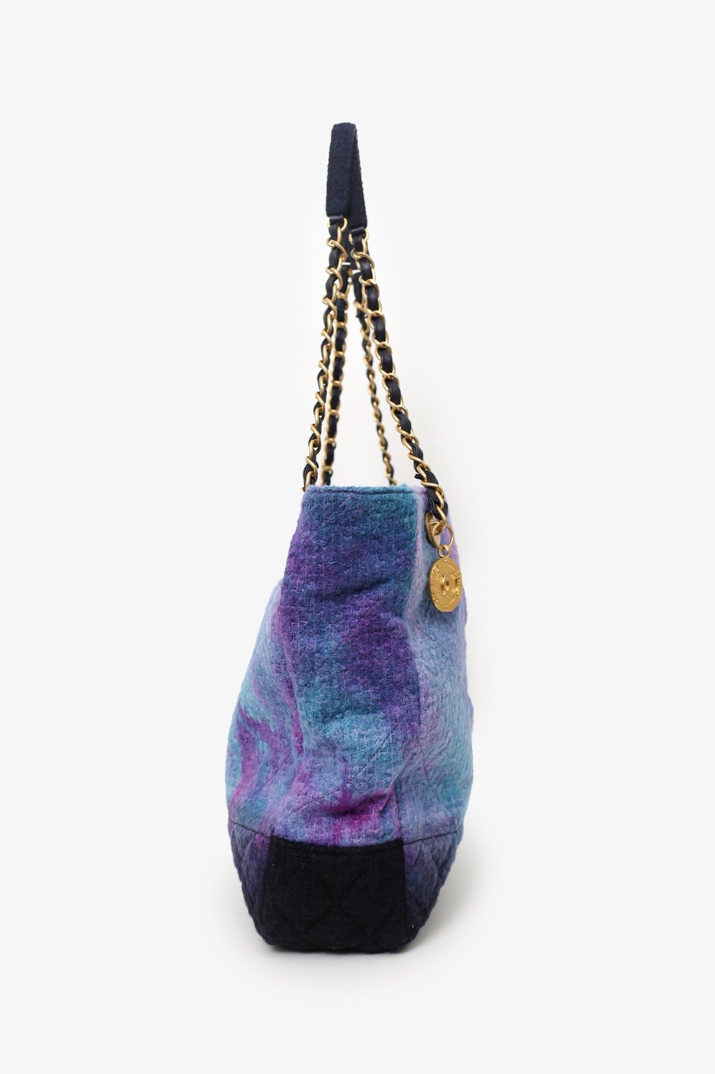 Chanel™ 2021 Purple Tie Dye Wool Tweed Shopping Tote