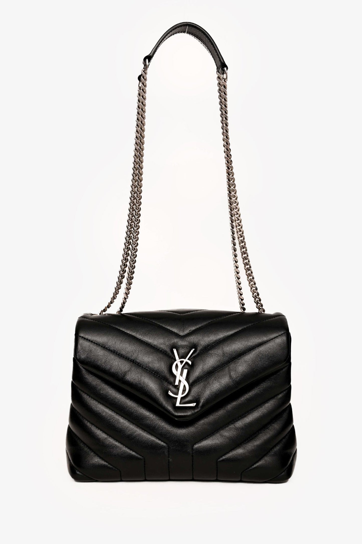 Saint Laurent Black Leather Small 'Lou Lou' Shoulder Bag
