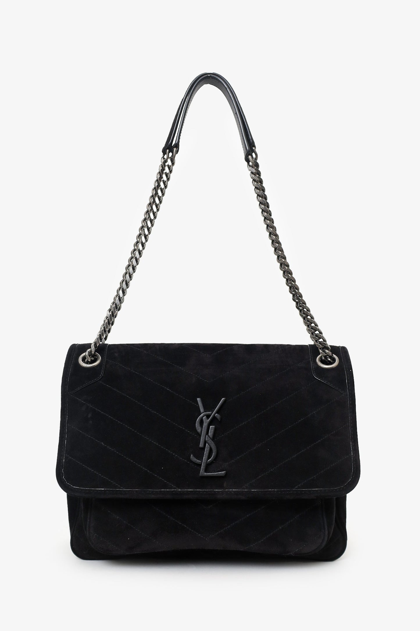 Saint Laurent Black Suede Medium Niki Shoulder Bag