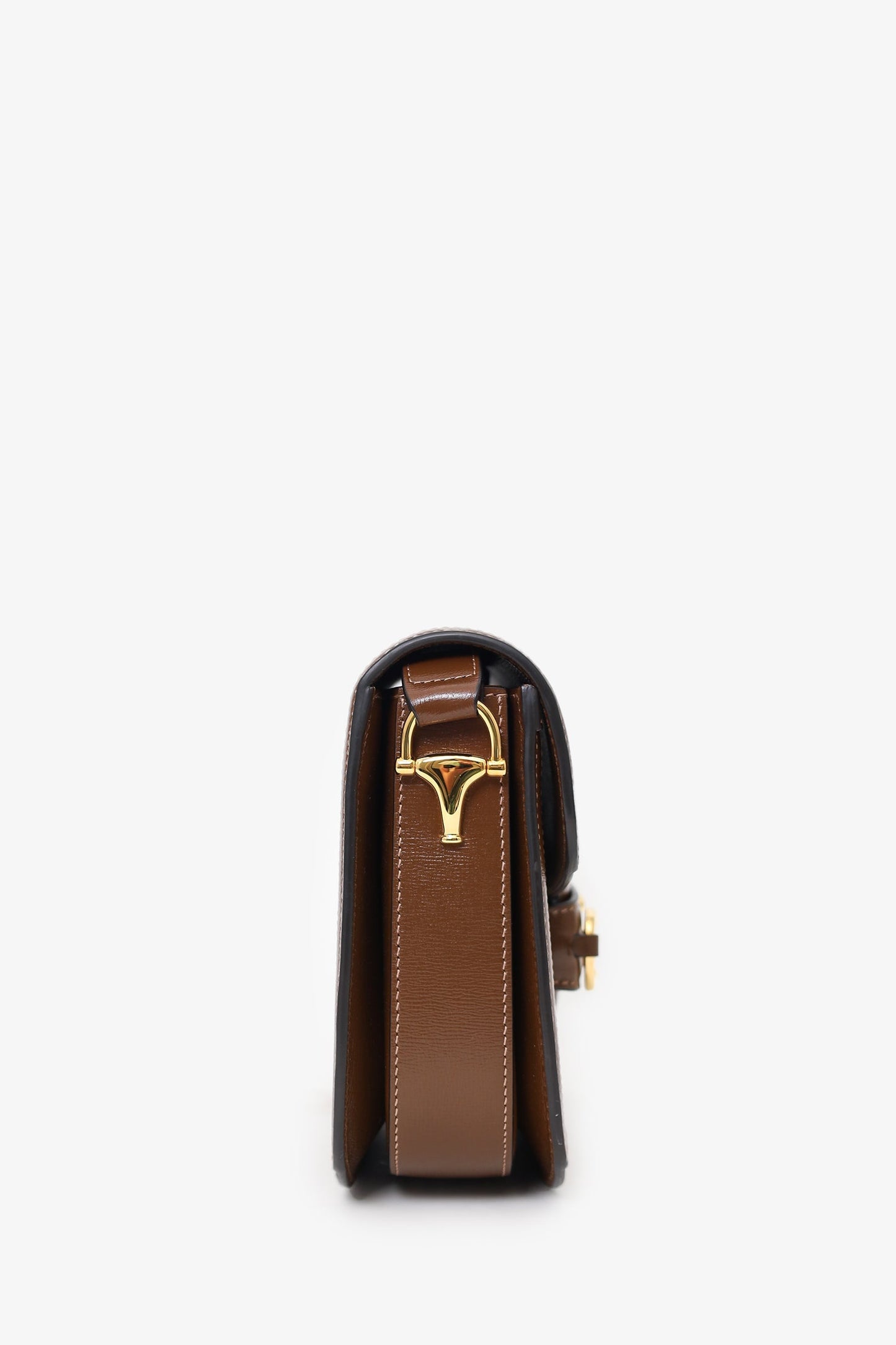 Gucci Beige/Brown Monogram 'Gucci 1955' Horsebit Shoulder Bag