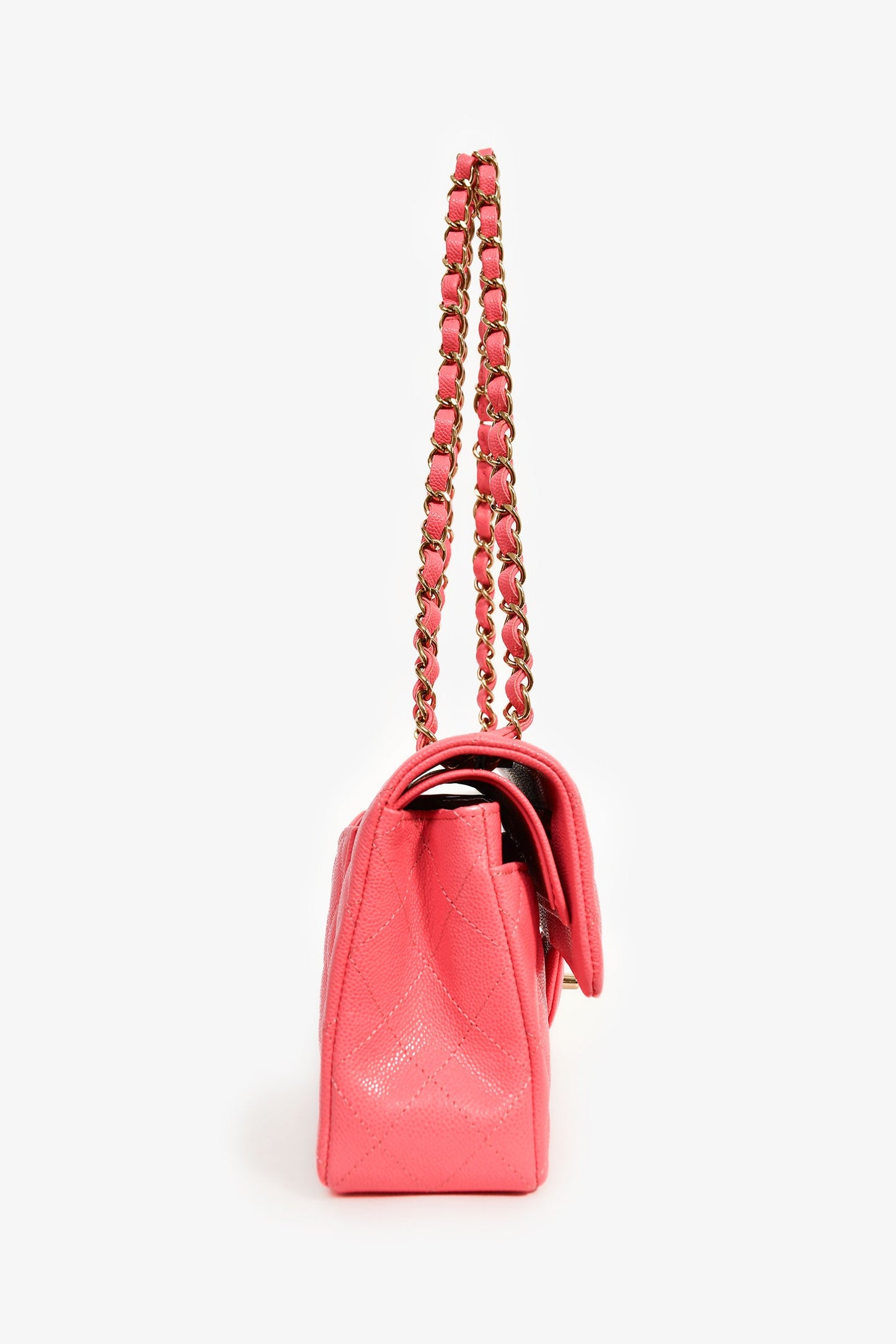 Chanel™ 2025 Hot Pink Caviar Small Double Flap Shoulder Bag