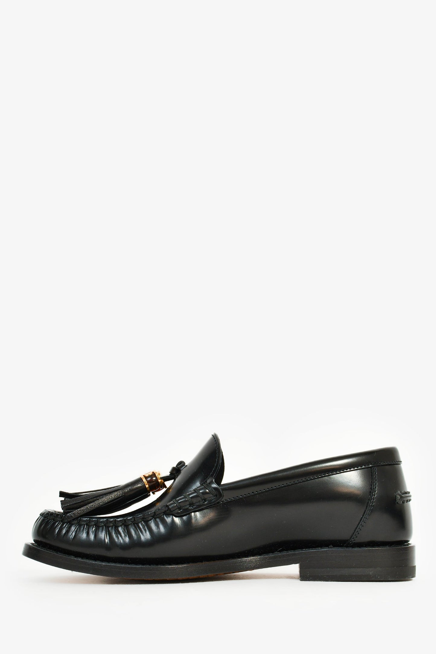 Christian Dior Black Leather 'D-Academy' Tassel Loafers Size 35.5