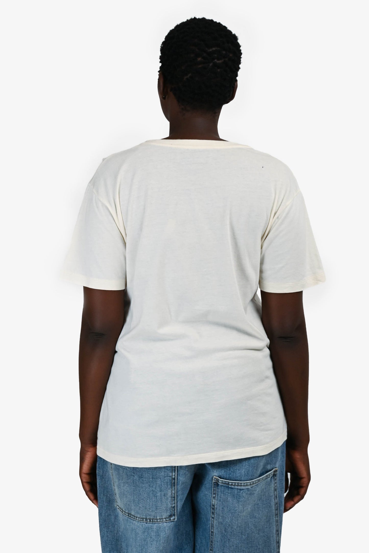 Gucci White/Black Cotton Logo City Print T-Shirt Size M