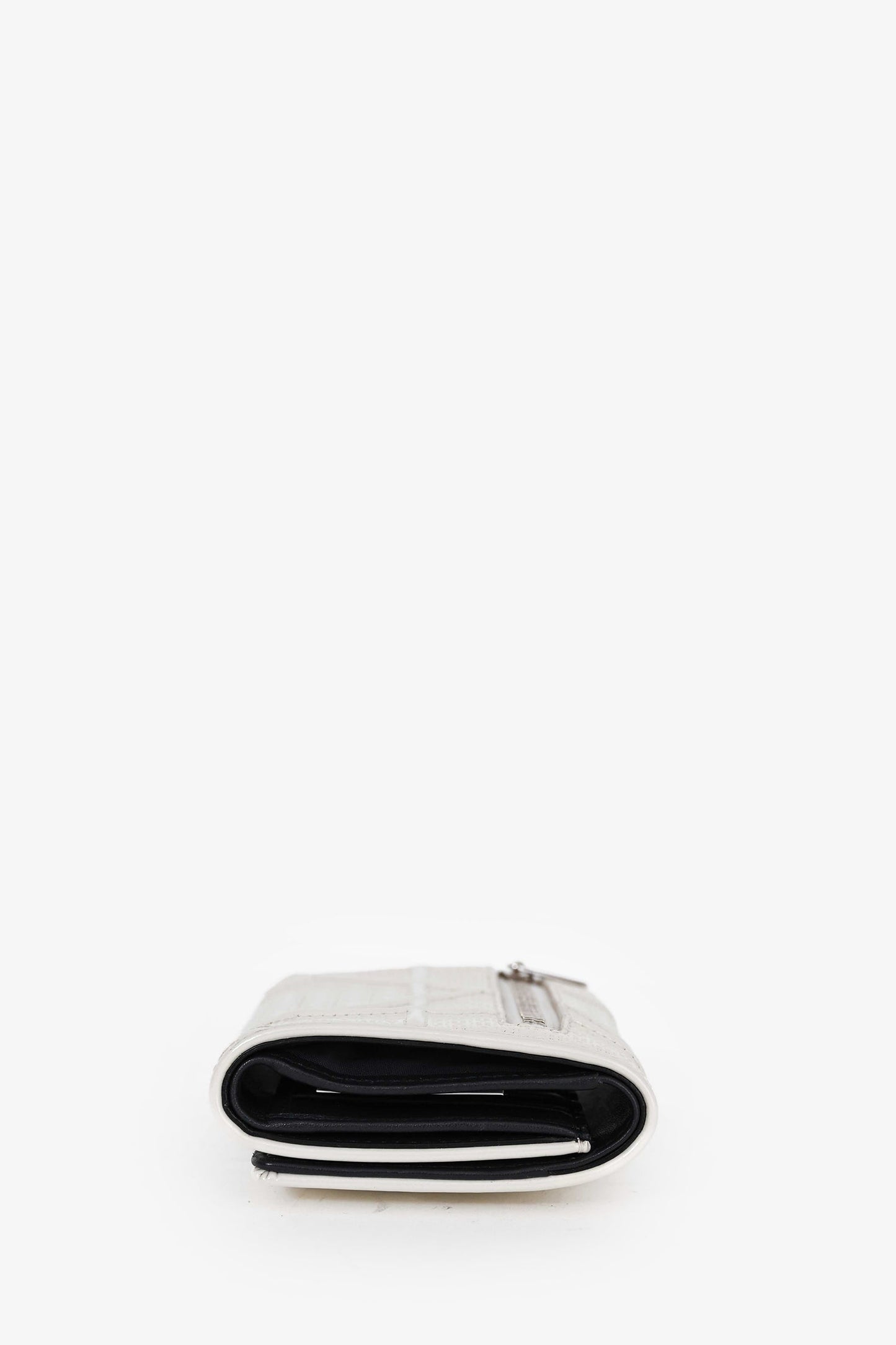 Christian Dior White Patent Diorama Wallet