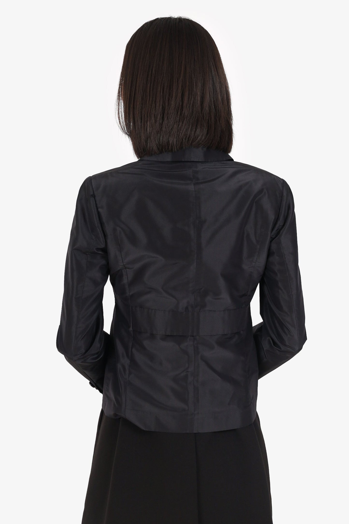 Gucci Black Satin Single Breasted Jacket Size 42