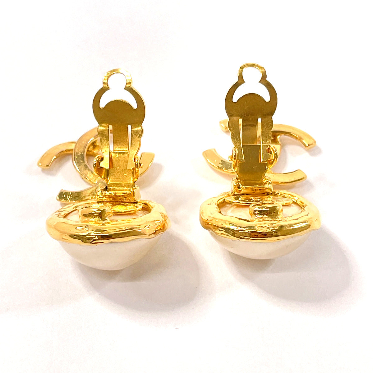 CHANEL Earring Gold Plated, Faux Pearl gold COCO Mark