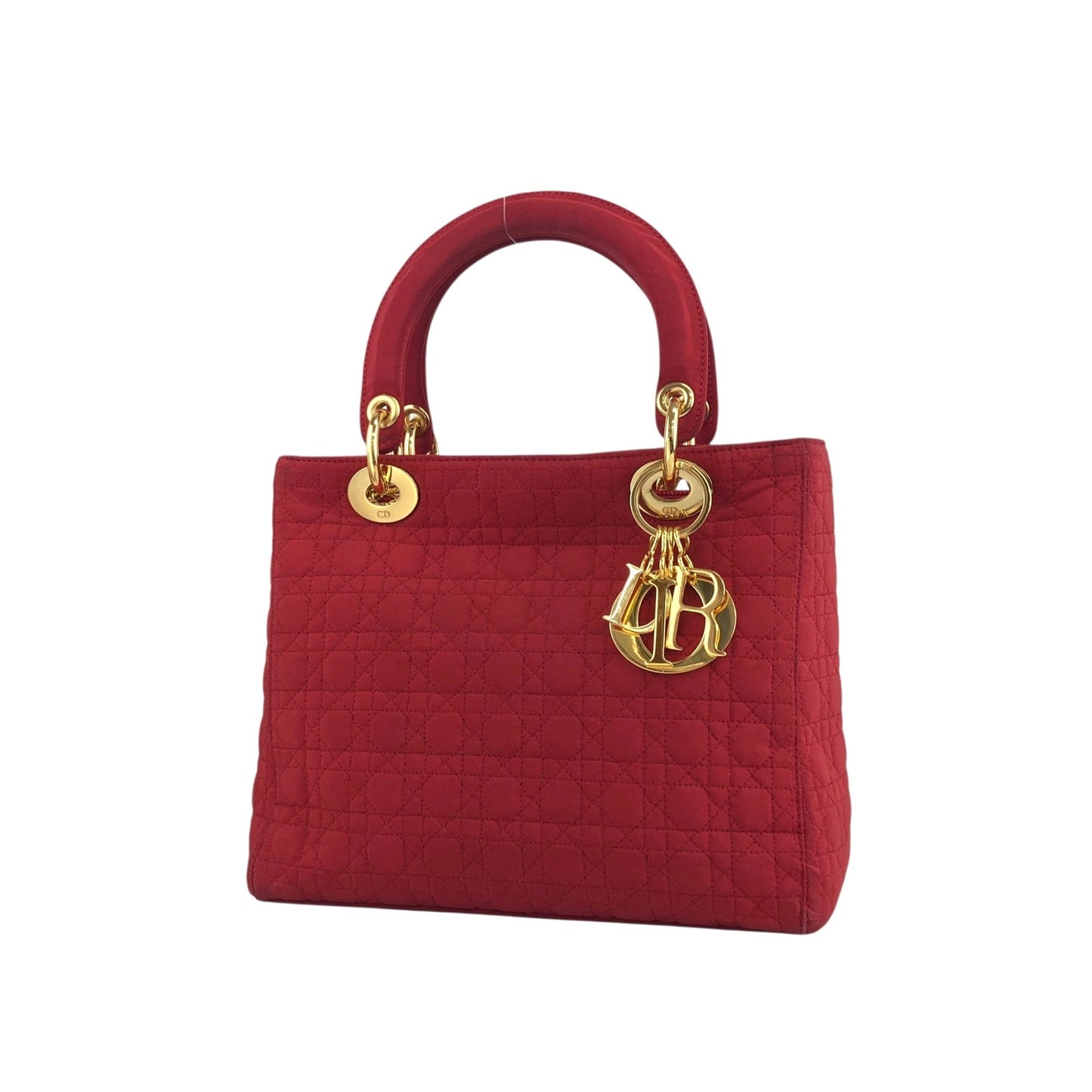 Christian Dior Cannage Charm Handbag Red Vintage cstet8