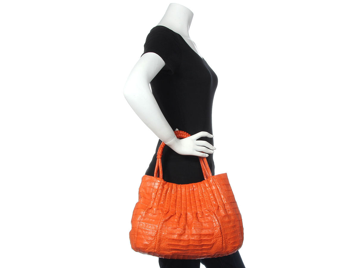 Nancy Gonzalez Orange Crocodile Bag