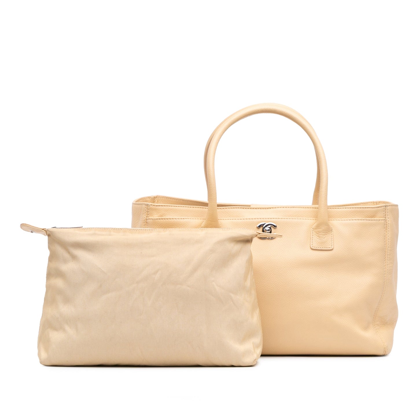 Tan Chanel Medium Executive Cerf Tote Satchel