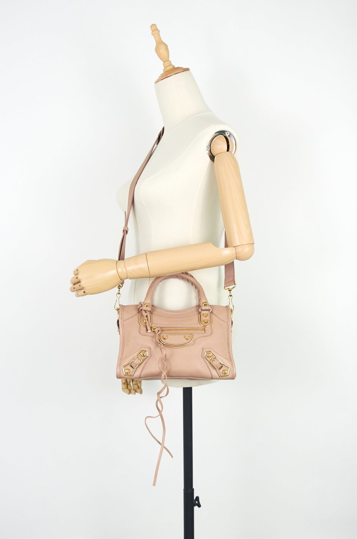 City Mini Metallic Edge Leather Bag