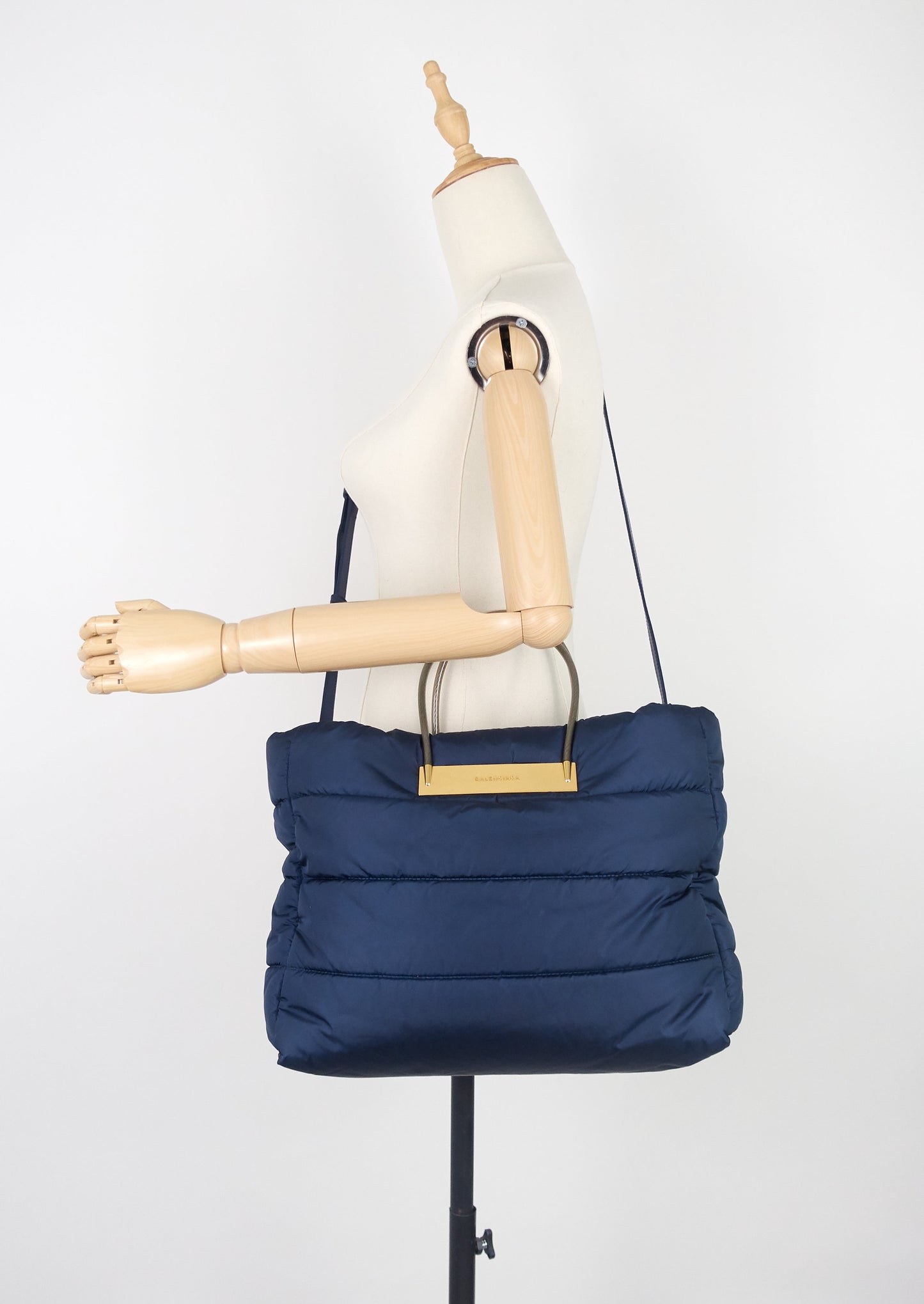 Cable Nylon Puffer Tote Bag