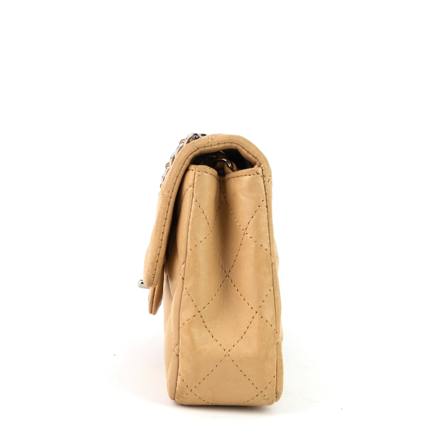 CHANEL East West Quilted Lambskin Flap Bag