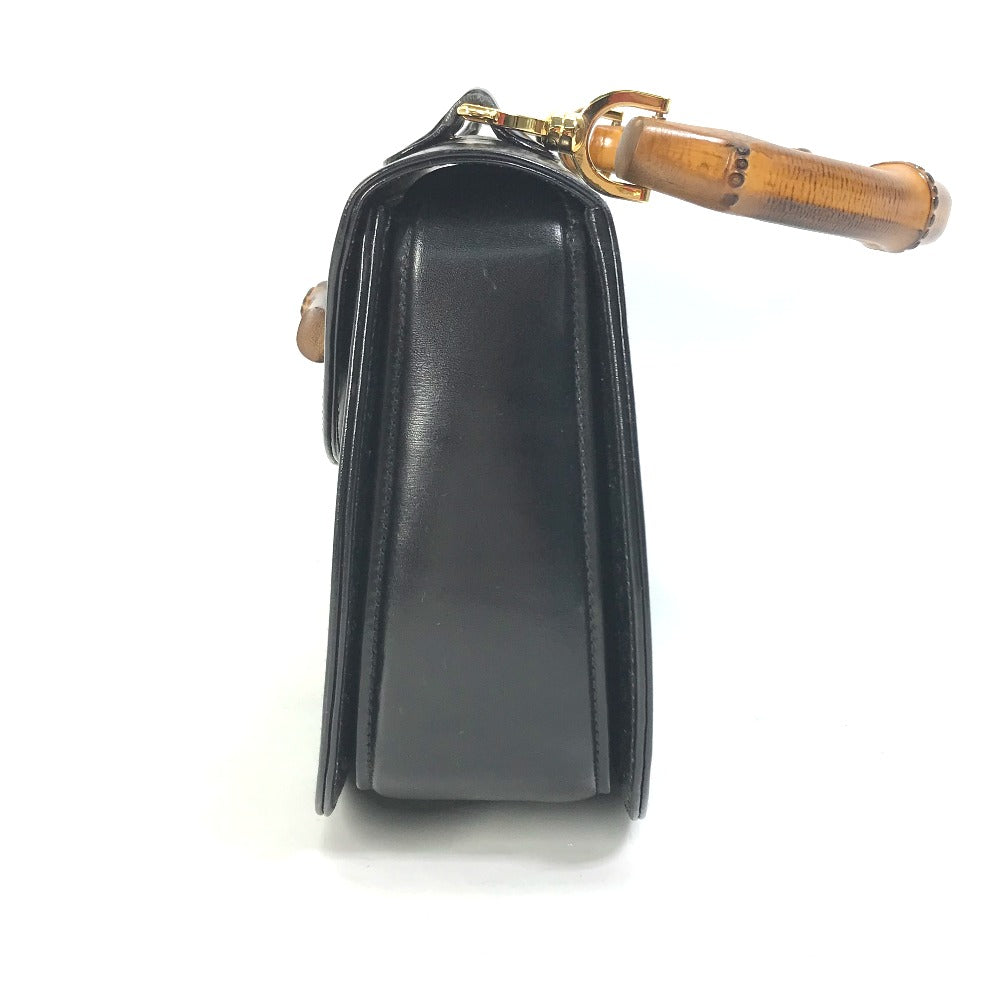 GUCCI Handbag 000 1951 Leather / Bamboo black turn lock old gucci Bamboo Women Secondhand