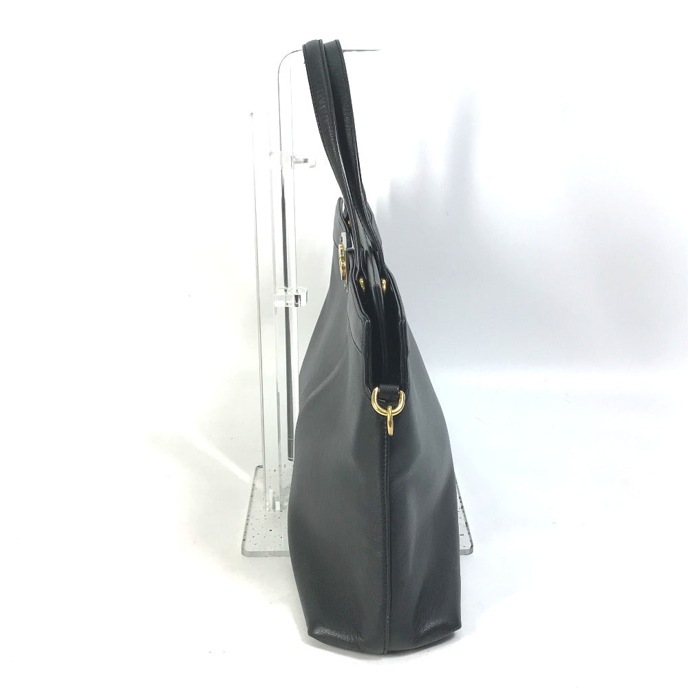 GUCCI Handbag 630595 leather black Tote Bag Interlocking G Women Secondhand